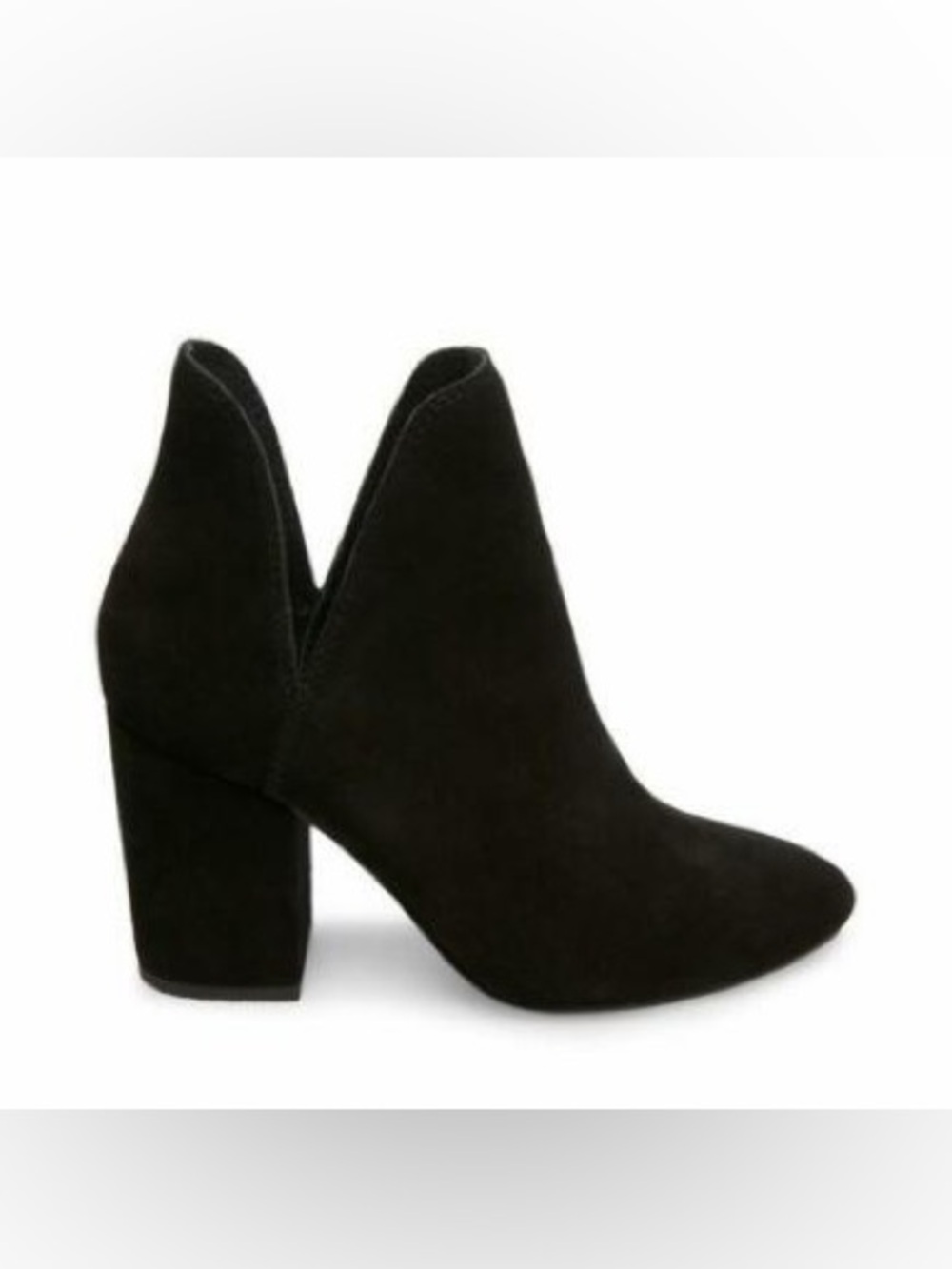 Steve Madden Rookie Black Suede Ankle Booties with Pointed Toe